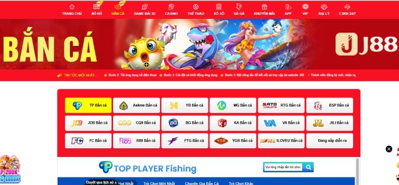 Hướng dẫn cách chơi game Bắn Cá Xèng Live tại nhà cái J88